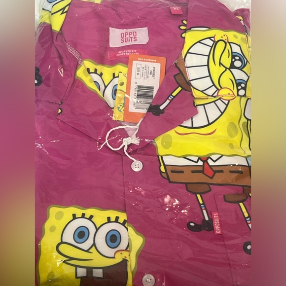 NWT OPPO SUITS/Box Lunch Sponge Bob short sleeve button up shirt size XL - Picture 4 of 8